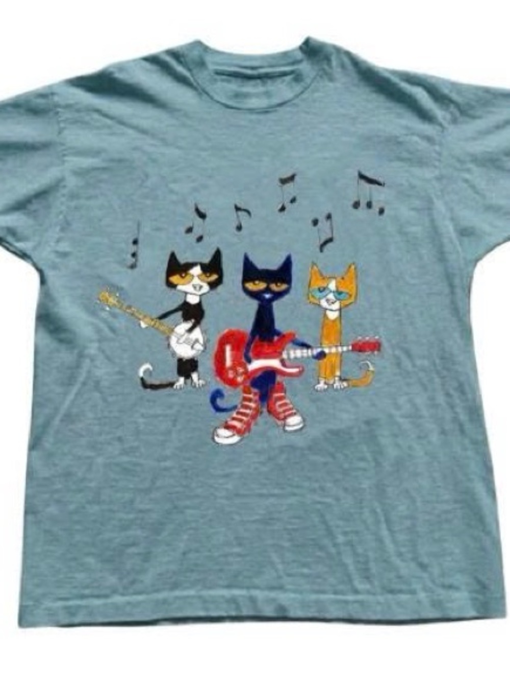 Cat Band Graphic Tee - Blue